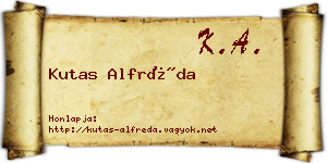 Kutas Alfréda névjegykártya
